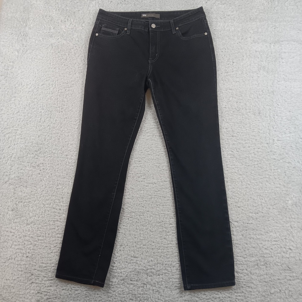 Levis Slim Jean Womens 32 Black Mid Rise Stretch Denim